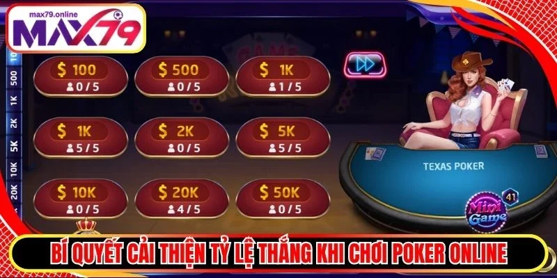 Bí quyết cải thiện tỷ lệ thắng khi chơi Poker Online