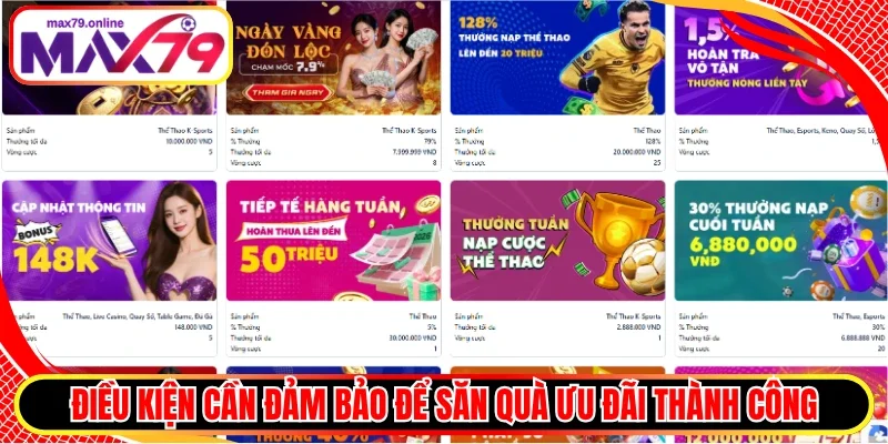 Điều kiện cần đảm bảo để săn quà ưu đãi thành công