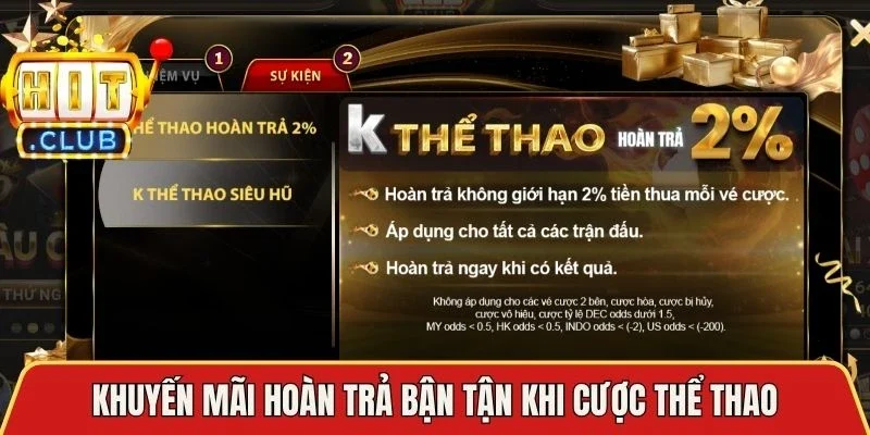 Khuyến mãi hoàn trả bận tận khi cược thể thao
